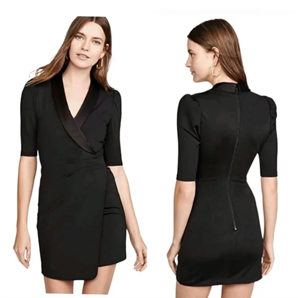Alice + Olivia Remi tuxedo Wrap Dress Size 4 - Picture 1 of 11